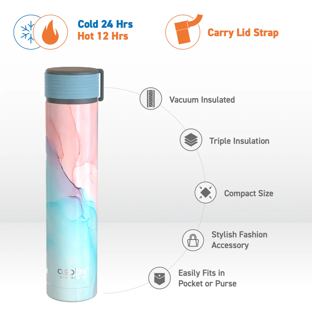 Aqua Marble Skinny Mini Flask - Image 3