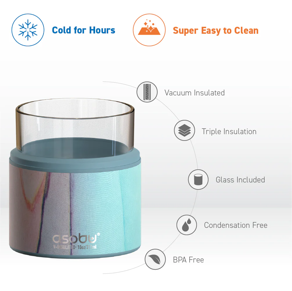 Aqua Marble Whiskey Insulated Sleeve - Image 3