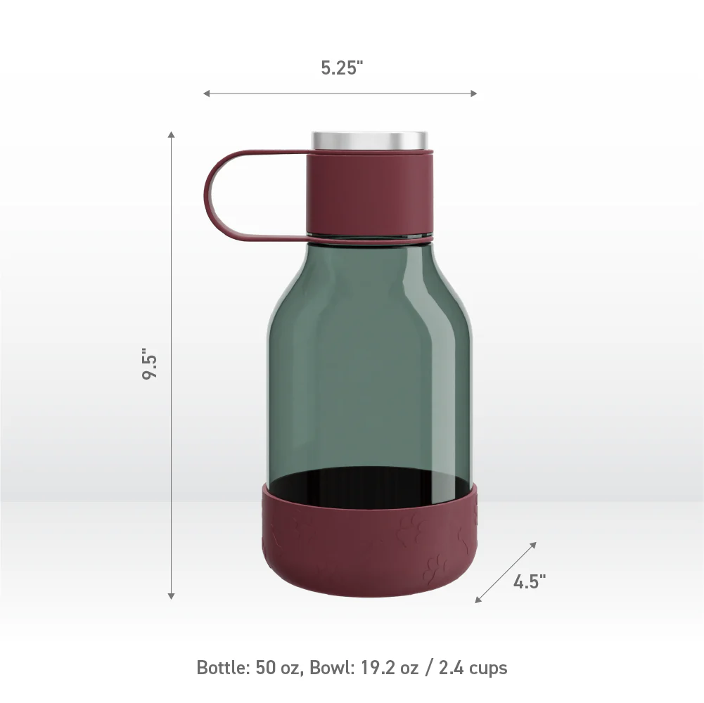 Burgundy Dog Bowl Bottle Lite - Image 5