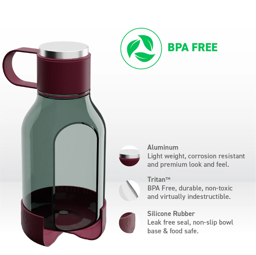 Burgundy Dog Bowl Bottle Lite - Image 8