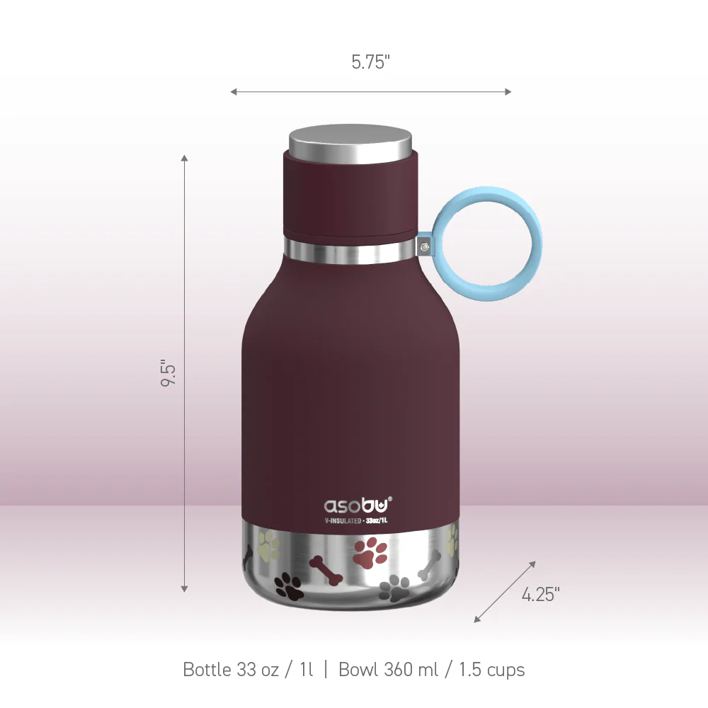 Burgundy Dog Bowl Bottle - Image 6