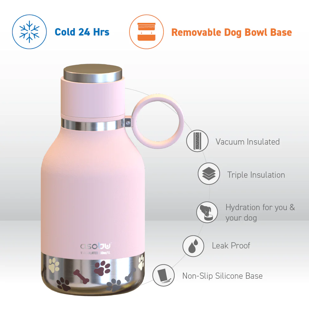 Pink Dog Bowl Bottle - Image 3