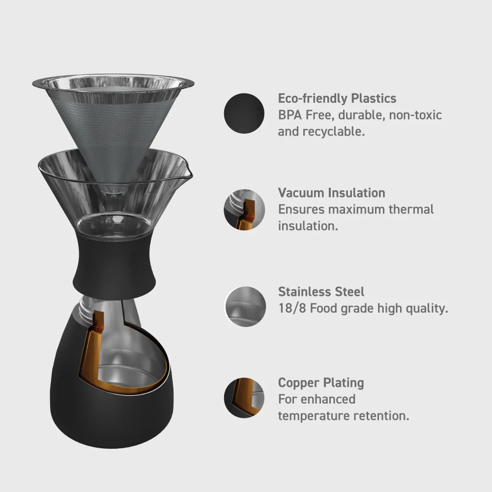 Silver Pour Over Coffee Maker - Image 3