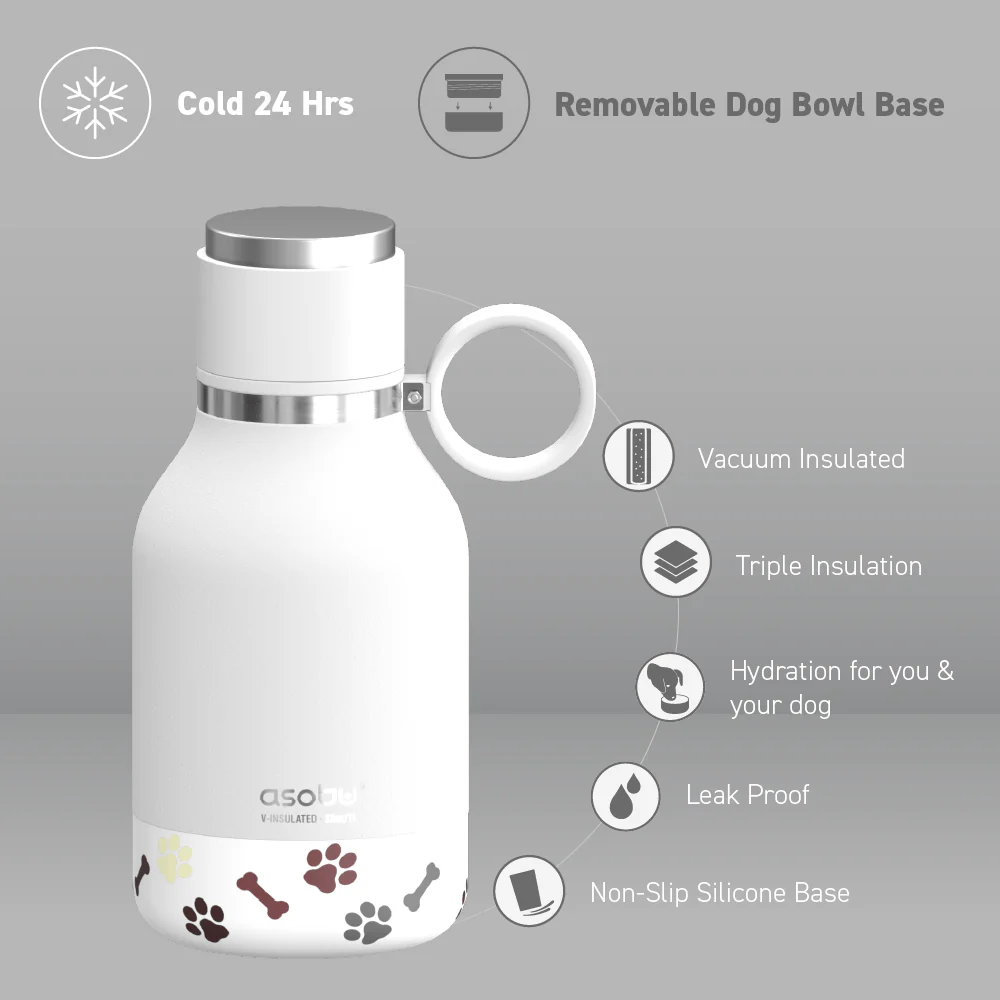 White Dog Bowl Bottle - Image 3