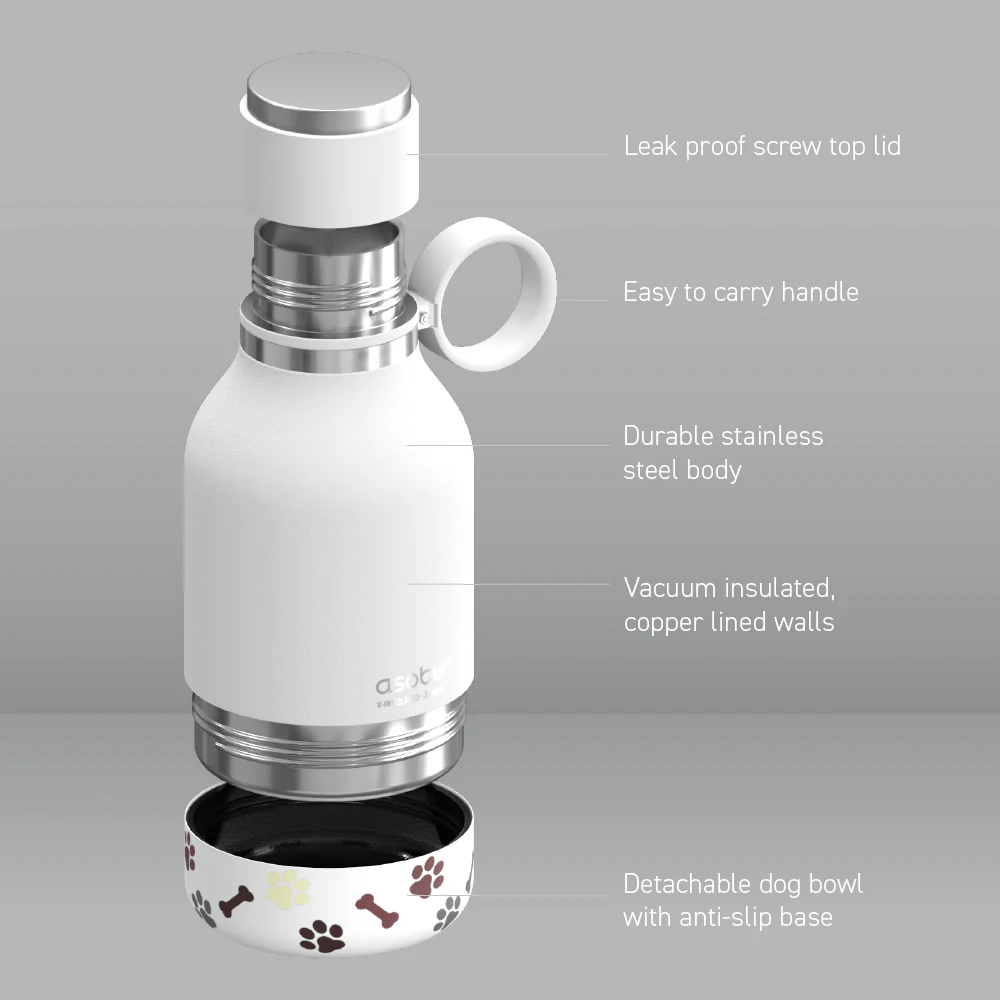 White Dog Bowl Bottle - Image 5